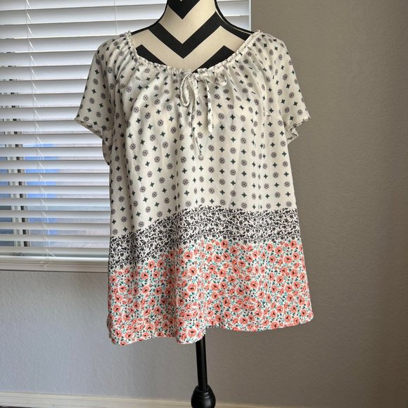 Torrid Multi-Color Peasant Shirt Size 00 - Picture 1 of 6